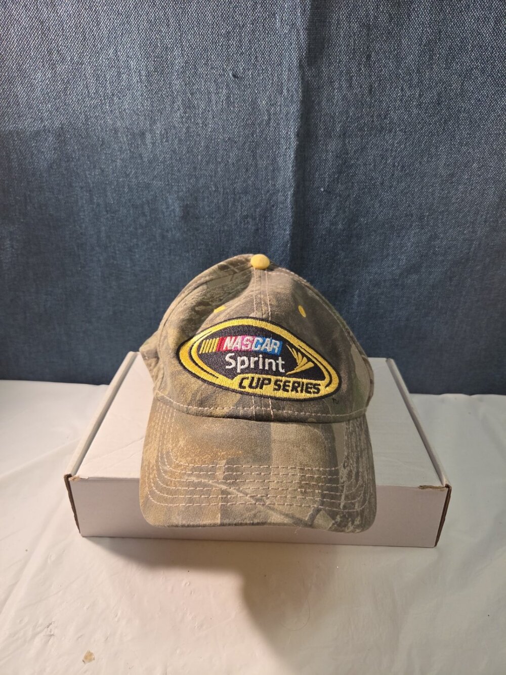 NASCAR Sprint Cup Series Camo Hat Yellow Underbill Adjustable Racing Cap Vintage - Picture 8 of 16